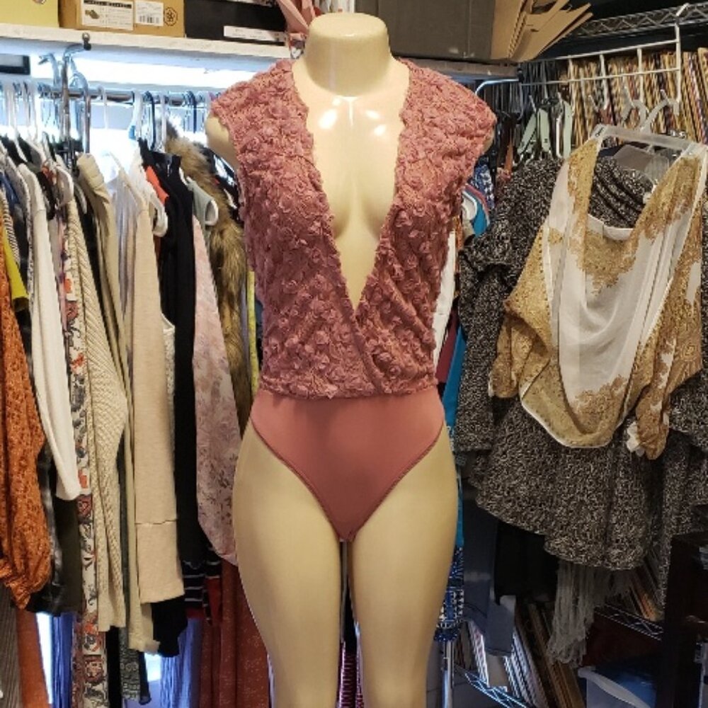 Free People Rosette Bodysuit M NWOT